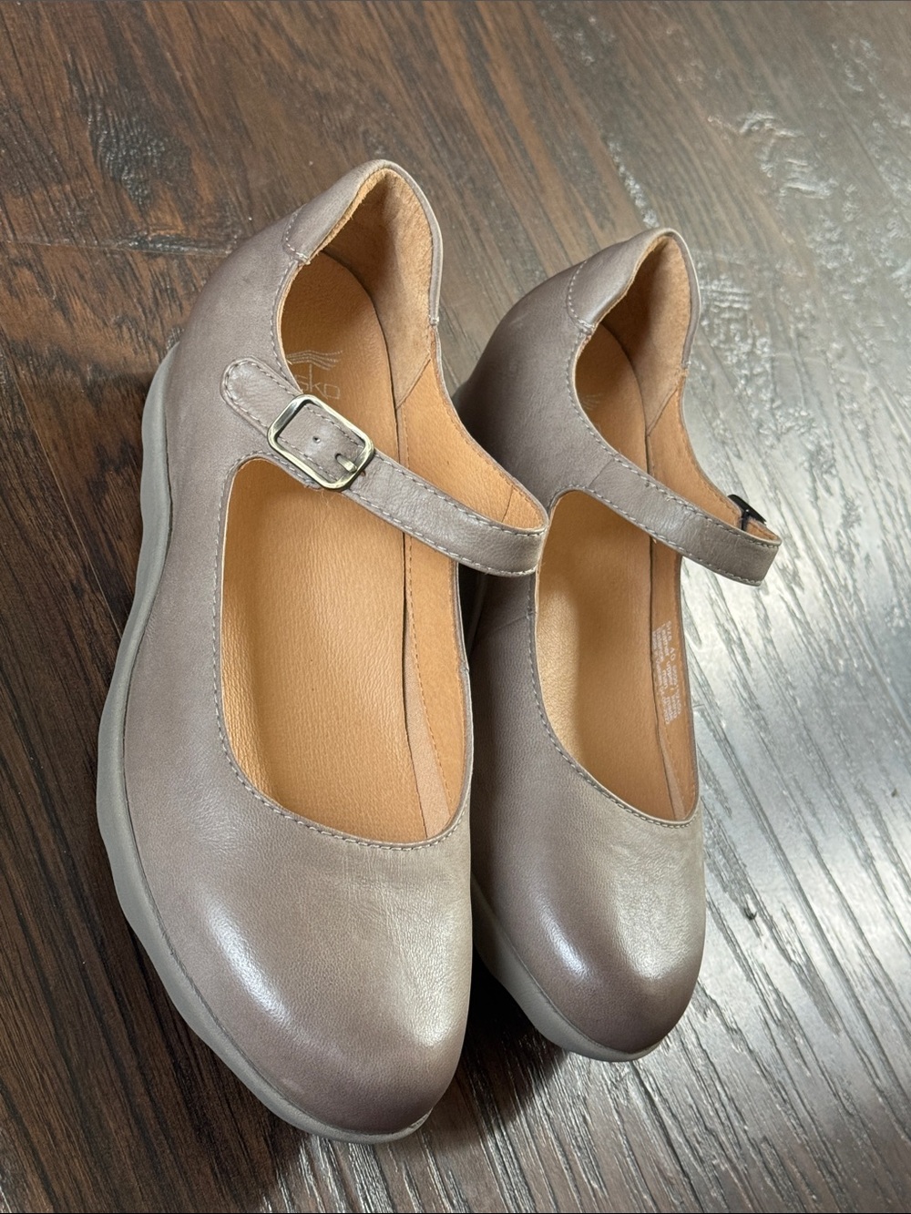 Dansko Gray Mary Jane Flats with Buckle
